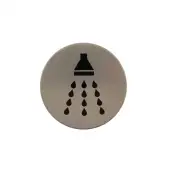 Atlantic - AS75SASSS 'Shower' Disc Sign 75mm (Self Adhesive) - Satin Stainless Steel