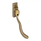 Pera PER50B Bulb End Window Espagnolette Handle, Right Hand, Satin Brass (PER50B-RH-SB)