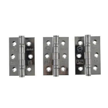 Click Here To Enlarge This Photo Of Atlantic - A2H322PSS(3) Grade 7 CE Fire Rated Ball Bearing Hinges 3" x 2" x 2mm - Polished Stainless Steel (Pack of 3)