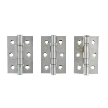 Click Here To Enlarge This Photo Of Atlantic - A2H322SC(3) Grade 7 CE Fire Rated Ball Bearing Hinges 3" x 2" x 2mm - Satin Chrome (Pack of 3)