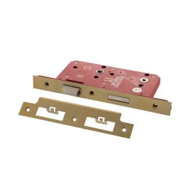 Click Here To Enlarge This Photo Of Atlantic - ALKDINB60SB DIN Mortice Bathroom Lock 60mm backset (78mm c/c) - Satin Brass