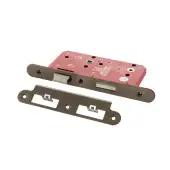 Atlantic - ALKDINRB60AB DIN Mortice (Radius) Bathroom Lock 60mm backset (78mm c/c) - Antique Brass