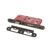 Atlantic - ALKDINRB60BN DIN Mortice (Radius) Bathroom Lock 60mm backset (78mm c/c) - Black Nickel