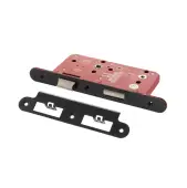 Atlantic - ALKDINRB60MB DIN Mortice (Radius) Bathroom Lock 60mm backset (78mm c/c) - Matt Black