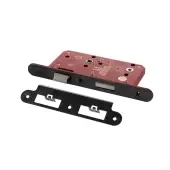 Atlantic - ALKDINRB60MBN DIN Mortice (Radius) Bathroom Lock 60mm backset (78mm c/c) - Matt Gun Metal