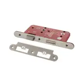 Atlantic - ALKDINRB60SC DIN Mortice (Radius) Bathroom Lock 60mm backset (78mm c/c) - Satin Chrome