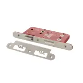 Atlantic - ALKDINRB60SSS DIN Mortice (Radius) Bathroom Lock 60mm backset (78mm c/c) - Satin Stainless Steel