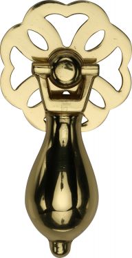 Click Here To Enlarge This Photo Of V5025-PB Heritage Brass Cabinet Drop Pull Polished Brass Finish