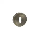 Atlantic - S2ESCKRAB STATUS Key Escutcheons on Round Rose - Antique Brass