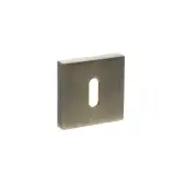 Atlantic - S4ESCKSAB STATUS Key Escutcheons on S4 Square Rose - Antique Brass
