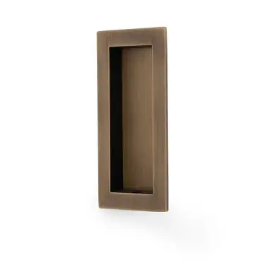 Click Here To Enlarge This Photo Of AW911-100-AB - Alexander & Wilks 100mm x 45mm Rectangular Flush Pull - Antique Brass