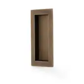 AW911-100-AB - Alexander & Wilks 100mm x 45mm Rectangular Flush Pull - Antique Brass