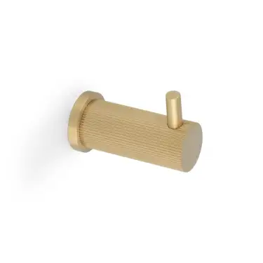 Click Here To Enlarge This Photo Of AW776SBPVD - Alexander & Wilks Brunel Reeded Coat Hook - Satin Brass PVD