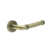 JV853AB Frelan Hardware Jedo 'Midtown' Lever Handles on Round Rose - Antique Brass