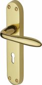 V6052-PB Heritage Brass Door Handle Lever Lock Sutton Design Polished Brass Finish