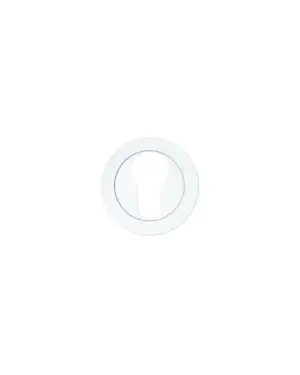 Click Here To Enlarge This Photo Of RT001-PCW - Zoo Hardware Rosso Tecnica Euro Profile Escutcheon - Powder Coated Matt White