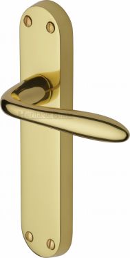 Click Here To Enlarge This Photo Of V6054-PB Heritage Brass Door Handle Lever Latch Sutton Design Polished Brass Finish