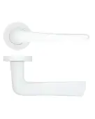 RT020-PCW - Zoo Hardware Rosso Tecnica 'Como' Lever on Round Rose - Powder Coat White