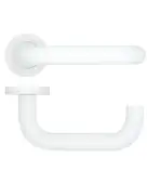 RT030-PCW - Zoo Hardware Rosso Tecnica 'Maggiore' Lever on Round Rose - Powder Coat White