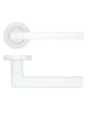 RT040-PCW - Zoo Hardware Rosso Tecnica 'Varese' Lever on Round Rose - Powder Coat White