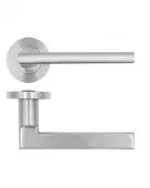 RT040SS - Zoo Hardware Rosso Tecnica 'Varese' Lever on Round Rose - Satin Stainless Steel
