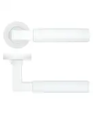 RT050-PCW - Zoo Hardware Rosso Tecnica 'Garda' Lever on Round Rose - Powder Coat White