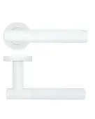 RT060-PCW - Zoo Hardware Rosso Tecnica 'Orta' Lever on Round Rose - Powder Coat White