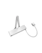 VDC-EMS03-HO/SF-SR-SE - Zoo Hardware Vier Electro Magnetic Overhead Door Closer (Hold Open/Swing Free) Fixed Power Size 3 with Standard Arm & Semi Radius Cover - Silver Finish