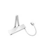 VDC-EMS04-HO/SF-SQ-SE - Zoo Hardware Vier Electro Magnetic Overhead Door Closer (Hold Open/Swing Free) Fixed Power Size 4 with Standard Arm & Square Cover - Silver Finish
