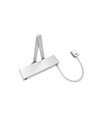 Click Here To Enlarge This Photo Of VDC-EMS04-HO/SF-SR-SE - Zoo Hardware Vier Electro Magnetic Overhead Door Closer (Hold Open/Swing Free) Fixed Power Size 4 with Standard Arm & Semi Radius Cover - Silver Finish