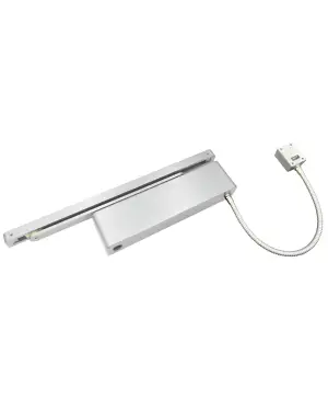 Click Here To Enlarge This Photo Of VDC-EMT03-HO/SF-SR-SE - Zoo Hardware Vier Electro Magnetic Overhead Door Closer (Hold Open/Swing Free) Fixed Power Size 3 with Track Arm & Semi Radius Cover - Silver Finish