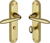 V6058-PB Heritage Brass Door Handle For Bathroom Sutton Design Polished Brass Finish