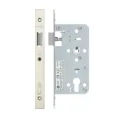 VDL0055-L-SSS - Zoo Hardware Vier DIN Latch 55mm Backset with 2pc Square Forend - Satin Stainless Steel