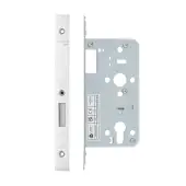 VDL0055-PSS - Zoo Hardware Vier DIN Euro Deadlock 55mm Backset with 2pc Square Forend - Polished Stainless Steel Finish