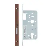 VDL0055-PVDBZ - Zoo Hardware Vier DIN Euro Deadlock 55mm Backset with 2pc Square Forend - PVD Bronze Finish