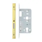 VDL0055-PVDG - Zoo Hardware Vier DIN Euro Deadlock 55mm Backset with 2pc Square Forend - PVD Gold Finish