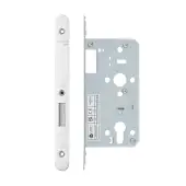 VDL0055-R-PSS - Zoo Hardware Vier DIN Euro Deadlock 55mm Backset with 2pc Radius Forend - Polished Stainless Steel Finish