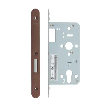 Click Here To Enlarge This Photo Of VDL0055-R-PVDBZ - Zoo Hardware Vier DIN Euro Deadlock 55mm Backset with 2pc Radius Forend - PVD Bronze Finish