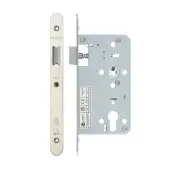 VDL0060-L-R-SSS - Zoo Hardware Vier DIN Latch 60mm Backset with 2pc Radius Forend - Satin Stainless Steel Finish