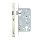 VDL0060-L-SSS - Zoo Hardware Vier DIN Latch 60mm Backset with 2pc Square Forend - Satin Stainless Steel Finish