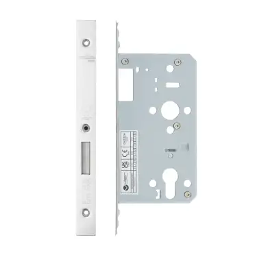 Click Here To Enlarge This Photo Of VDL0060-PSS - Zoo Hardware Vier DIN Euro Deadlock 60mm Backset with 2pc Square Forend - Polished Stainless Steel Finish
