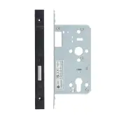 VDL0060-PVDBLK - Zoo Hardware Vier DIN Euro Deadlock 60mm Backset with 2pc Square Forend - PVD Black Finish