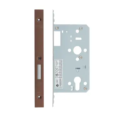 Click Here To Enlarge This Photo Of VDL0060-PVDBZ - Zoo Hardware Vier DIN Euro Deadlock 60mm Backset with 2pc Square Forend - PVD Bronze Finish