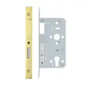 VDL0060-PVDG - Zoo Hardware Vier DIN Euro Deadlock 60mm Backset with 2pc Square Forend - PVD Gold Finish