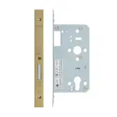VDL0060-PVDSB - Zoo Hardware Vier DIN Euro Deadlock 60mm Backset with 2pc Square Forend - PVD Satin Brass Finish