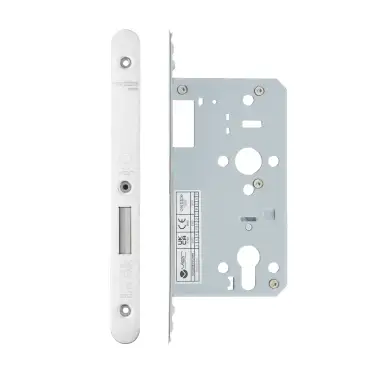 Click Here To Enlarge This Photo Of VDL0060-R-PSS - Zoo Hardware Vier DIN Euro Deadlock 60mm Backset with 2pc Radius Forend - Polished Stainless Steel Finish