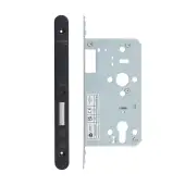 VDL0060-R-PVDBLK - Zoo Hardware Vier DIN Euro Deadlock 60mm Backset with 2pc Radius Forend - PVD Black Finish