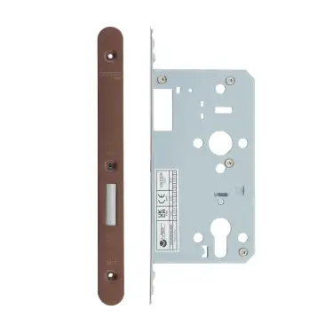 Click Here To Enlarge This Photo Of VDL0060-R-PVDBZ - Zoo Hardware Vier DIN Euro Deadlock 60mm Backset with 2pc Radius Forend - PVD Bronze Finish