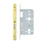 VDL0060-R-PVDG - Zoo Hardware Vier DIN Euro Deadlock 60mm Backset with 2pc Radius Forend - PVD Gold Finish