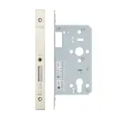 VDL0060-SSS - Zoo Hardware Vier DIN Euro Deadlock 60mm Backset with 2pc Square Forend - Satin Stainless Steel Finish